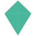 2d illustration teal diamond kite geometric shape Royalty Free Stock Photo