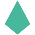 2d illustration teal arrowhead kite shape Royalty Free Stock Photo