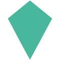 2d illustration teal kite geometric shape Royalty Free Stock Photo
