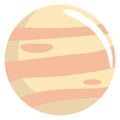 2d illustration planet Jupiter flat pastel design Royalty Free Stock Photo