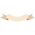 2d illustration cream ribbon banner with tails Royalty Free Stock Photo