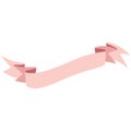 2d illustration elegant pink ribbon banner with tails Royalty Free Stock Photo