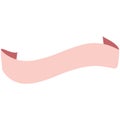 2d illustration long wavy pink ribbon banner Royalty Free Stock Photo