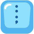 2d illustration semicolon keyboard key icon in pastel blue style Royalty Free Stock Photo