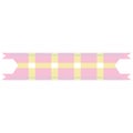 2d illustration pastel plaid ribbon banner design element Royalty Free Stock Photo