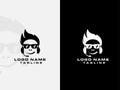 Pro gamer logo design. Gaming. Cool gamer. Action. Player. Business. Black and white. Premium template. Gaming sunglass