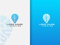 Brain idea logo design. Human brain logo. Bulb. Idea. Light logo. Business. Brain vector. Smart. Think. Science. Creative design