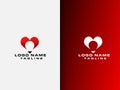 Love idea logo. Bulb logo with love. Couples. Business. Love logo. Premium logo design template. Red. Energy. Bulb vector art
