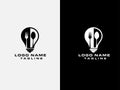 Cooking idea logo design. Food idea. Think. Business. Bulb logo. Healthy food. Chef. Energy. Finance. Black and white