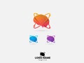 Atom Brain logo design. Shing atom with a brain. Brain idea. Business. Doctor. Colorful template. Brain power logo. Atom vector