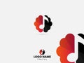 Music brain logo. Brain idea. Colorful logo. Song. Music idea. Brain logo with music icon. Premium template