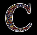 Artcraft beaded mexican huichol initial c