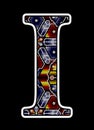 Artcraft beaded mexican huichol initial i