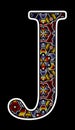 Artcraft beaded mexican huichol initial j