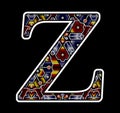 Artcraft beaded mexican huichol initial z