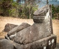 Artefacts at Wat Phou temple, Laos Royalty Free Stock Photo