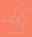 Artemether malaria drug molecule. Active against schizonts of Plasmodium falciparum and vivax. Methyl ether derivative of.