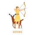 Artemis flat vector illustration