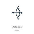 Artemis icon vector. Trendy flat artemis icon from greece collection isolated on white background. Vector illustration can be used