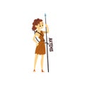 Artemis Olympian Greek Goddess, ancient Greece mythology character vector Illustration on a white background.