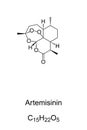 Artemisinin, herbal agent of Artemisia annua, chemical formula Royalty Free Stock Photo