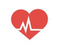 Arterial blood pressure icon in flat style logo design. Heartbeat monitor, cardio vascular dystonia.
