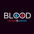 Arterial and venous blood, blood circulation conceptual vector i