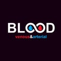 Arterial and venous blood, blood circulation conceptual vector i