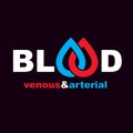 Arterial and venous blood, blood circulation conceptual vector i