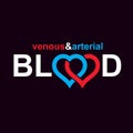 Arterial and venous blood, blood circulation conceptual vector i