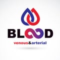 Arterial and venous blood, blood circulation conceptual vector i