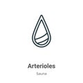 Arterioles outline vector icon. Thin line black arterioles icon, flat vector simple element illustration from editable sauna Royalty Free Stock Photo