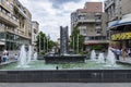Artesian fountain in the downtown in Craiova, Romania.