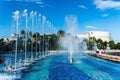 The artesian fountains in the Union Square, downtown