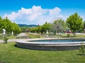 Artesian well on Jiu islet in Targu Jiu city