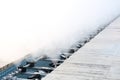 Artesian well system throwing water vapors in the air Royalty Free Stock Photo