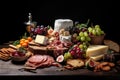 artful arrangement of cheese and charcuterie