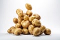 Artful Photo of a Neatly Stacked Arrangement of Golden Potatoes in Uniform Rows
