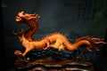 Carved red coral dragon sculpture, Taipei 101, Taiwan Royalty Free Stock Photo