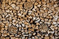 Artfully stacked firewood Royalty Free Stock Photo