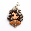 Artgerm Inspired Indian Woman Pendant Necklace - Charming Cartoonish Design