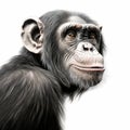 Artgerm-inspired Photorealistic Chimpanzee Portrait In Vibrant Caricature Style