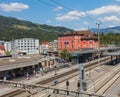 Arth-Goldau railway station in Switzerland Royalty Free Stock Photo