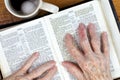 Arthritic Hands & The Ancient Word Royalty Free Stock Photo