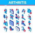 Arthritis Disease Isometric Icons Set Vector