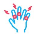 Arthritis of finger joints icon vector outline illustration
