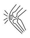 Arthritis, osteoporosis knee icon. Orthopaedic rehabilitation help