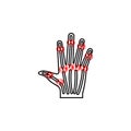 arthritis, pain, finger icon. Element of health care for mobile concept and web apps icon. Thin line icon for website design and Royalty Free Stock Photo