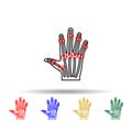 Arthritis, pain, finger multi color icon. Simple thin line, outline vector of plastic, surgery, epilation icons for ui and ux,