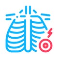 Arthritis of rib-sternum joint icon vector outline illustration